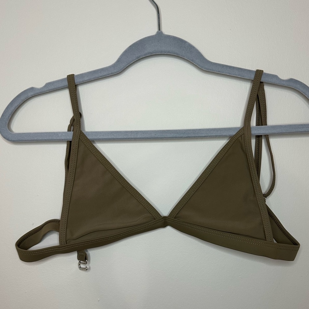 Olive green/brown swimsuit top